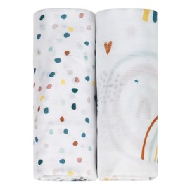 Miespiga Gökkuşağı 2'li Müslin Örtü Seti