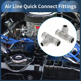 RATCHROLL Push to Connect Air Fittings 5/8" t Type Air Line Quick Joint 304 Stainless Steel 3/8"BSPT 2 Pcs Silver Tone