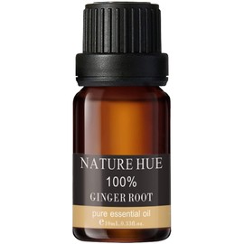 NATURE HUE Ginger Root Essential Oil - 10 mL (1/3 oz) - Pure, Natural, Therapeutic Grade - for Diffuser, Massage, Skin & Hair Care - Warm and Spicy Aroma