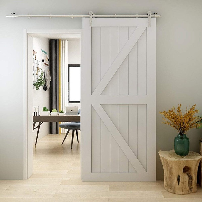 TSMST 4FT Sliding Barn Door Hardware Kit, Stainless Steel Heavy