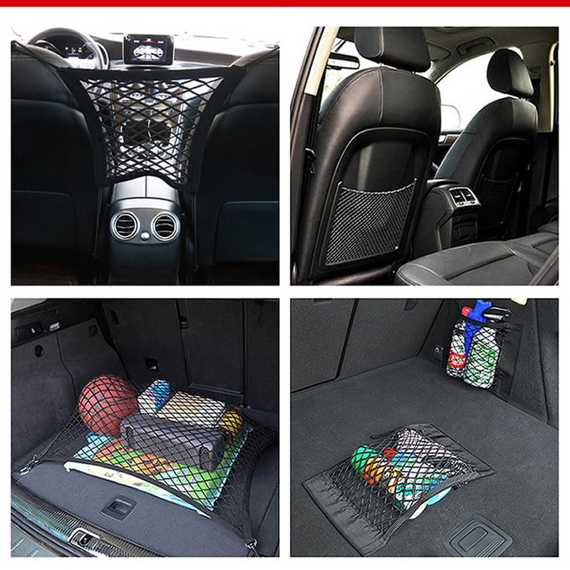 Car Boot Storage Nets, 4 PCS Car Net Pocket Cargo