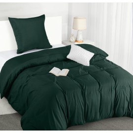 Utopia Bedding Bed Linen 135 x 200 cm Set - Microfibre Duvet Cover 135 x 200 cm + 1 Pillowcase 80 x 80 cm - Emerald