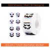 Halloween Ghost Face Stickers Roll 500PCS 1 Inch Round Holographic