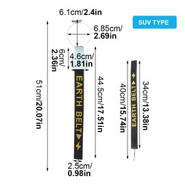Car Electrostatic Belt, Car Anti Static Flex Strip Earth Belt Ground Wire Strap w Adjustable Ring Electrostatic Belt Canceller for Cars Vehicle Truck SUV RV Safe Driving (44.5cm)