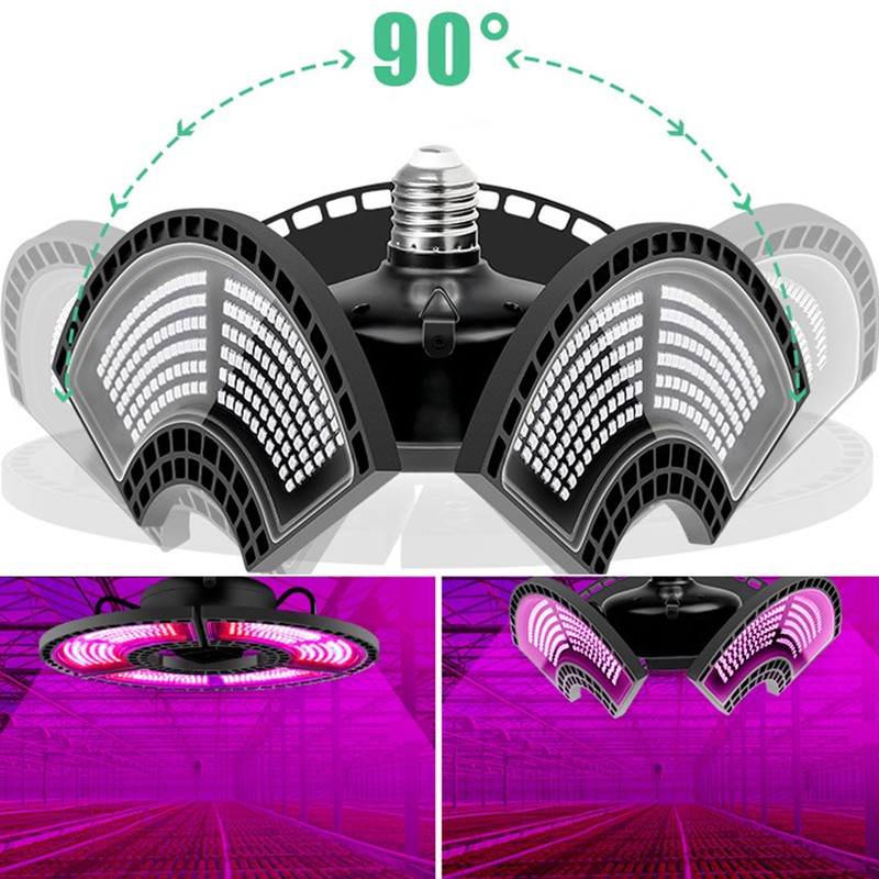 LED Grow Light E27 E26 Lamp Head Folding Waterproof Indoor