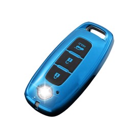 ontto TPU Car key fob case cover fit for Nissan Ariya Qashqai ePower Xtrail ePower Juke Teana 2023 2024 3 Buttons Key Box Shell bag Accessories Protector Blue C