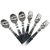 Maydahui 6PCS Foldable Spoon Fork Portable Camping Cutlery SUS 18/8（304）Stainless