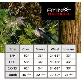ALLZOM 4 in 1 Ghillie Suit, 3D Camouflage Hunting Apparel Including Jacket, Pants, - L/XL