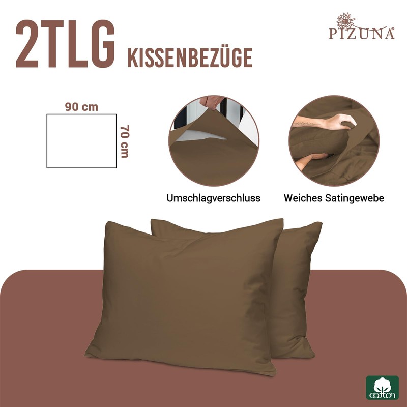 Pizuna Cotton Pillowcases 70 x 90 cm Pack of 2