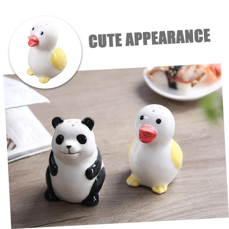SHOWERORO Ceramic Salt Pepper Set Cute Pepper Shaker Salt Jars