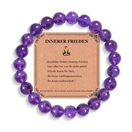 JEWTOP Bracelet with 8 mm Natural Stone Beads, Healing Stones Bracelet for Women, Protection Bracelet, Chakra Yoga Bracelet for Friendship/Couple/Girlfriend/Sister Bracelets, Stone