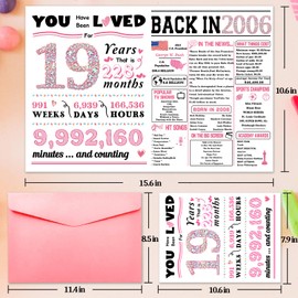 ATTLVV 19th Birthday Card, Funny 19th Birthday Decorations for Girls,Happy 19 Year Old Bday Gifts for Women,19th Birthday Cards for Best Friends