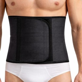 Pavis - Abdominal Binder Support Belt for Men & Women – Black | Post Surgery, Hernia & Postpartum Abdominal Support | Breathable Cotton Medical Wrap | Adjustable Waist Compression (3XL: 130-150cm)