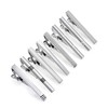 Tie Clips for Men, 8 Pcs Tie Bars Pinch Clip Set Silver Black 2.3 Inches Business Shirt Necktie Parts T0308006