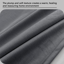 SNITIE Dark Grey Velvet Curtains (52”x84”), Featuring Grommet Slub Pattern Thermal Insulated Drapes Ideal for Living Room Bedroom Office - Soft Durable & Light-Filtering Window Treatments (2 Panels)