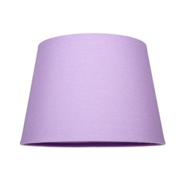 Traditional 8 Inch Soft Lilac Linen Fabric Drum Table/Pendant Lamp Shade 40w Maximum | Inner Luxurious Matching Cotton Lining | 20cm Bottom Diameter by Happy Homewares