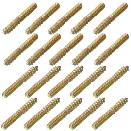 uxcell M4 Hanger Bolts Length 1-1/8"(30mm) Double Headed Bolts Self-Tapping Screw 4mm Wood Joint Furniture Legs 40pcs
