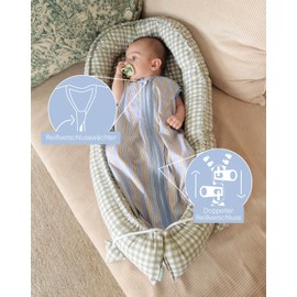 Molis&co. Baby Sleeping Bag 0.5 TOG Size: 70 cm (0-6 Months) Ideal for Summer Kai. 100% Cotton (Oeko-Tex 100).
