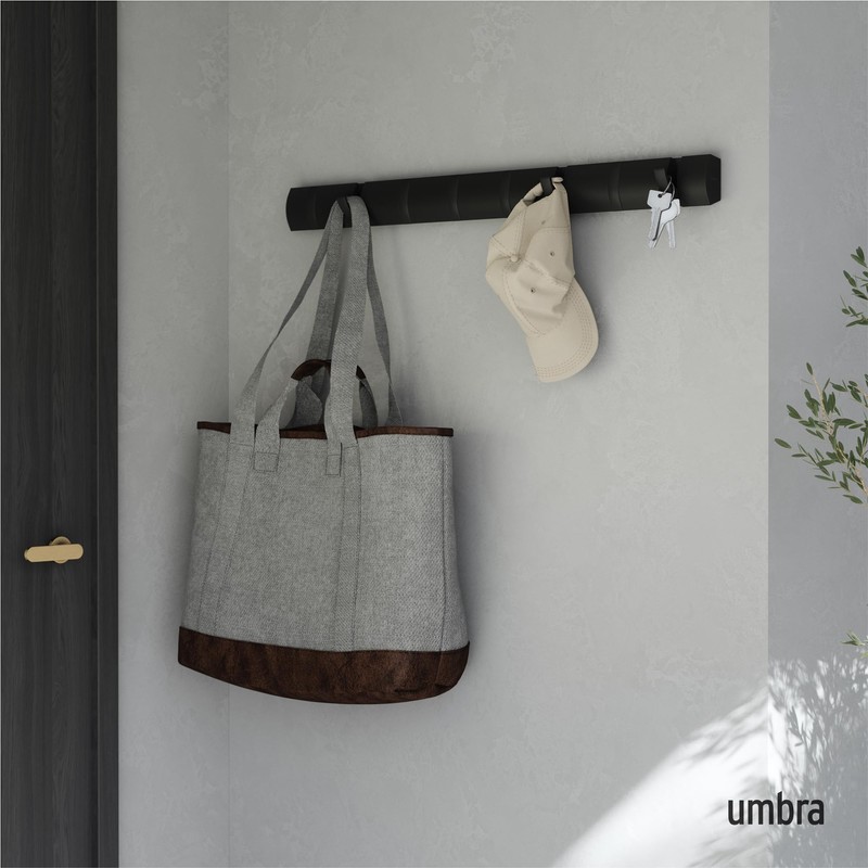 Umbra Flip Wall-Mounted Coat Rack with 8 Hooks – Modern,