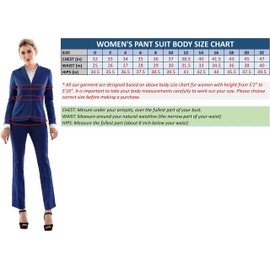 Marycrafts Women's 2 Buttons Business Blazer Pant Suit Set for Work 22 Navy