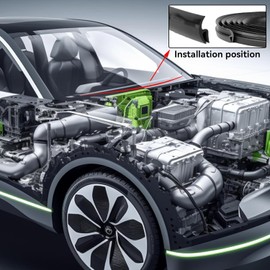 HERCHR Rubber Strip, 1.7M Car Front Windshield Window Seal Strirp Moulding Trim, Black Rubber Seal Car Windshield Window Door Seal Strip Weather Seal Rubber Stripping Car Window Seal