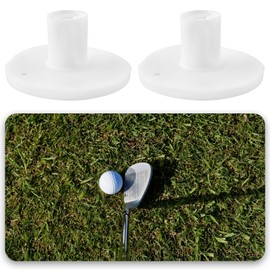eMagTech 4pcs 25mm Rubber Driving Range Golf Tee Adjustable Height Tee Compatible With Standard Wooden Bamboo Plastic Golf Balls (White)