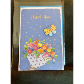 Unbranded Thank You Card! Butterfly Floral Bouquet For Everything You Do