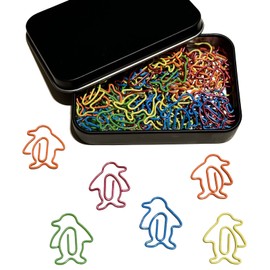 Cute Paper Clips, 60 PCS Penguin Shaped Paper Clips Animal Bookmarks Clips, Assorted Colors, Fun Office Gifts for Women Men Coworkers Teachers Students Girls Boys