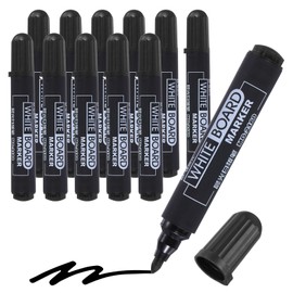 M&G Dry Erase Markers, 12 Pack Quick-Drying White Board Markers Low Odor Whiteboard Marker Fine Tip Marking Pens for Classroom Office Meeting Home, Black