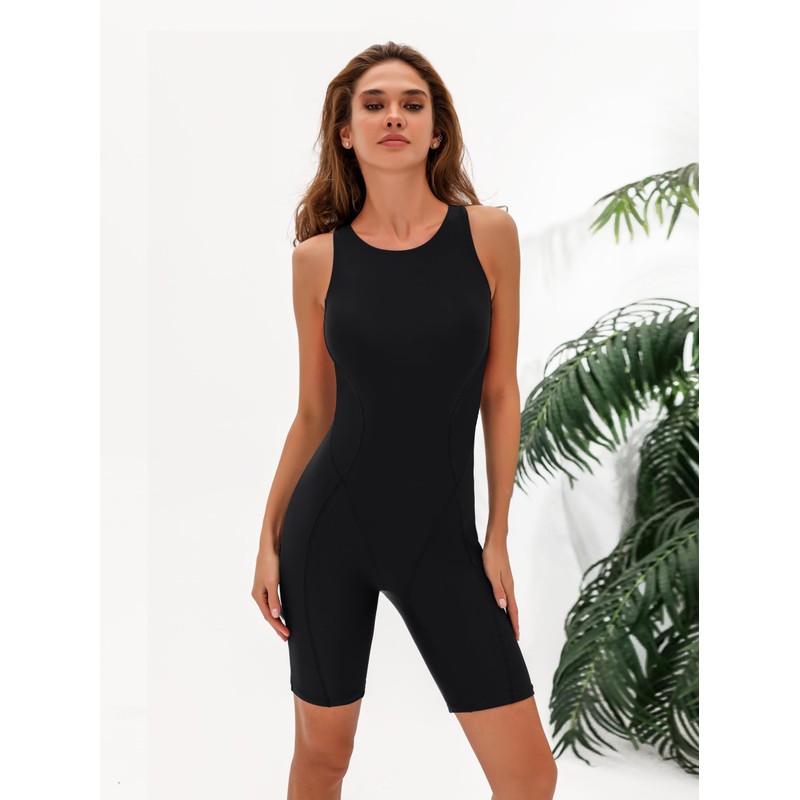 ATTRACO Athletic One Piece Swimsuits for Women Boyleg Swimwear Racerback