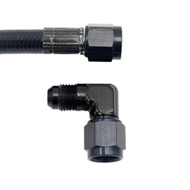 ICT Billet LS Swap -6AN Black Anodized Power Steering High Pressure Hose - 12 Inch Plumb Pump to rack and pinion and steering gear Made in USA 551082-HP12