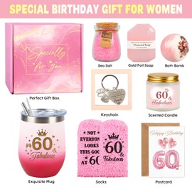 Giftota Birthday Gifts for Women - 60th Birthday Presents for Her Fabulous Pamper Self Care Gifts Relaxation Bath Sets Turning 60 Gifts for Women Wife Mum Friends Female Grandma Aunt Coworker Bestie