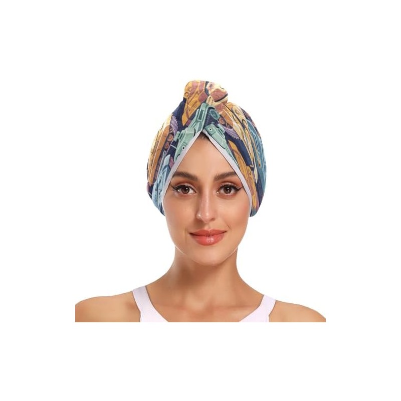 Toalla de microfibra para el cabello con botones absorbentes y
