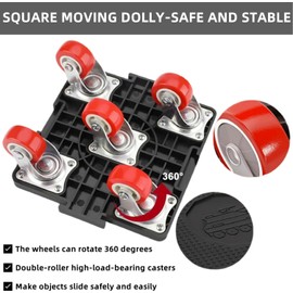 【Upgrade Large】 Heavy Duty Furniture Mover Dolly Set with Lifter, 360° Rotation 5-Wheel Furniture Dollies,800Lbs Capacity,Stuff Moving Tool Set or Moving Heavy Furniture(6 Pcs/Set)