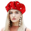 OATIPHO Beret Pearl, Beret Hats for Women Autumn Elegant Beaded