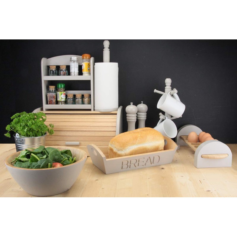 APOLLO 4941 Spice Rack 2-tier GREY, Wood, 7 x 27