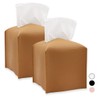 Tissue Box Cover, Square PU Leather Tissue Holder, Square Napkin