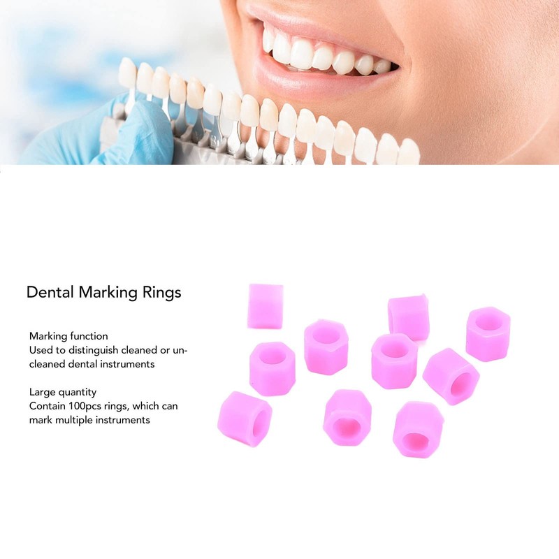 Rings, 100pcs Small Silicone Instrument Rings for Marking, Easy to
