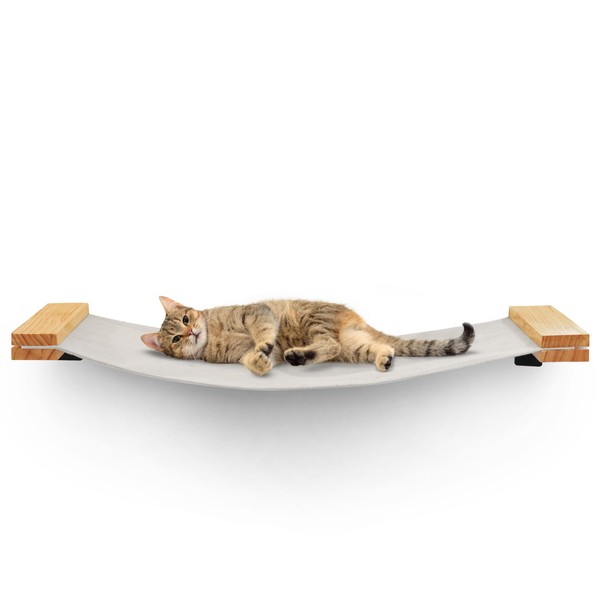 Cat Wall Hammock | Cat Shelf and Perches for Wall | Cat Bridge | Modern Cat Wall Furniture for Indoor Cats | Wall Mounted Cat Hammock bed For Sleeping, Playing, and Lounging - Cat Shelves for Medium a