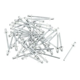 RATCHROLL 50 Pcs Open End Large Flange Blind Rivets 4.8mm Grip Diameter 8mm Grip Length 9.5mm Flange Diameter Silver Tone Aluminum Iron