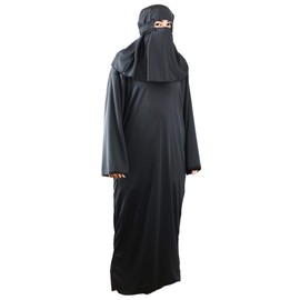 The Dragons Den Adults Black Traditional Burqa Muslim Chadri Burka Hijab Arabian Religious Fancy Dress Costume [L/XL]