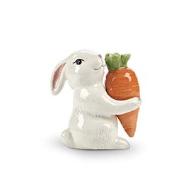 Abbott Collection Home Bunny and Carrot Salt and Pepper White