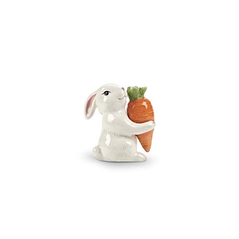 Abbott Collection Home Bunny and Carrot Salt and Pepper White