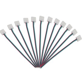 BTF-LIGHTING 10PCS 3Pin 10mm Wide Single End with 15cm Long Cable LED Strip Solderless DIY Connector Adapter Conductor for WS2811 WS2812B SK6812 LED Flexible Light Can't Support ALTOVE LED Strip