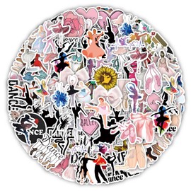 Anhstks 60PCS Dancing Stickers,Water Bottles Laptop Car Decal - Perfect Dancer Gifts for Girls and Teenagers，Dance Decals, Girls Dance Party Favors