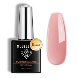 modelones Aufbaugel für Gelnägel, Builder Gel für Nägel, Rosa Nude Builder Gel in A Bottle UV Hard Gel für Strengthener Extension Gel Base Nagelverlängerung UV Gel Nail Art 15ML