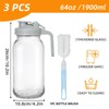 TOMNK Glass Pitcher with Pour Spout Lid, 64OZ Leak-proof Wide