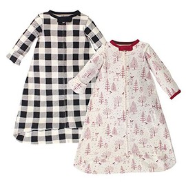 Touched by Nature Unisex Baby Organic Cotton Long-Sleeve Wearable Sleeping Bag, Sack, Blanket, Winter Woodland, 0-3 Months