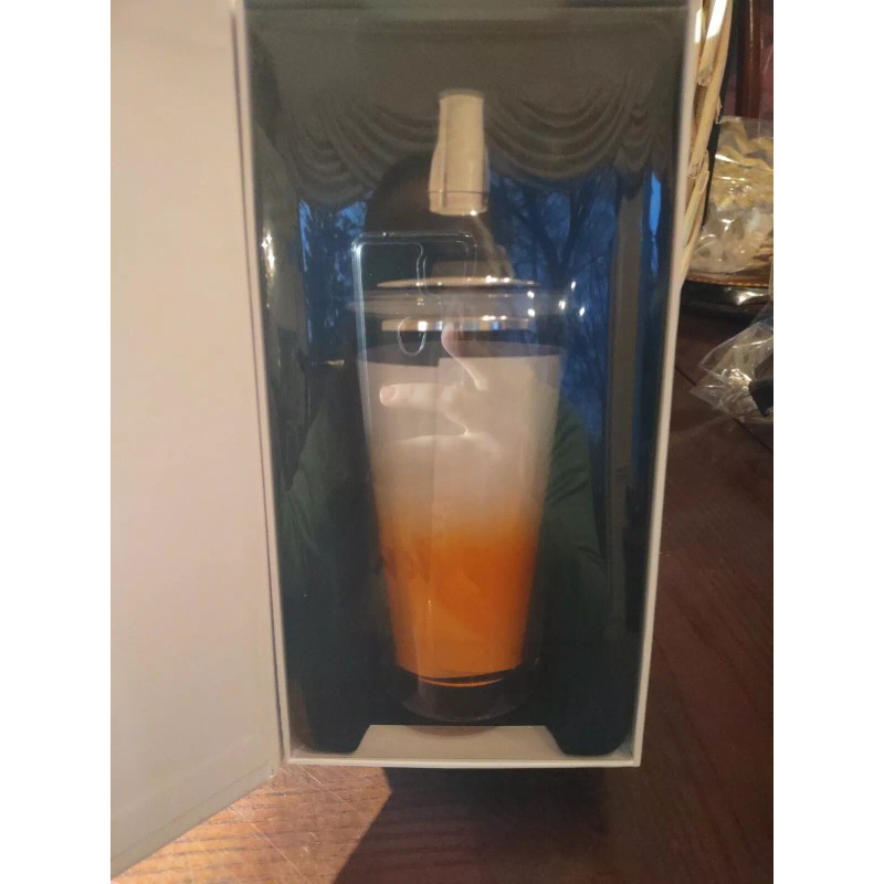 Silver One International Cocktail Shaker Stainless Steel Ombre Orange Glass