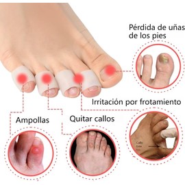 Fundas de Silicona para los Dedos de los Pies, para Hombres Y Mujeres, Protectores para Dedos de Los Pies Tubos,Los Dedos Del Pie Separador, para Ampollas de Maíz, Dedos en Martillo (12piezas,dedo pequeño)